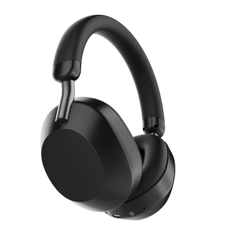 Headphones Black Retractable Wireless Headset